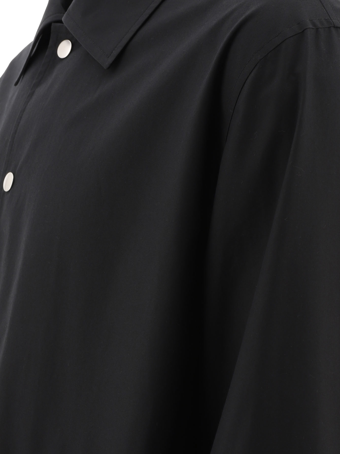 JIL SANDER Black   Overshirt with logo print